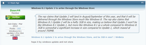 微软自曝Windows 8.1 Update 2：太大了